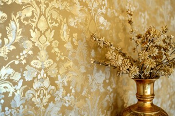 Golden abstract wall texture