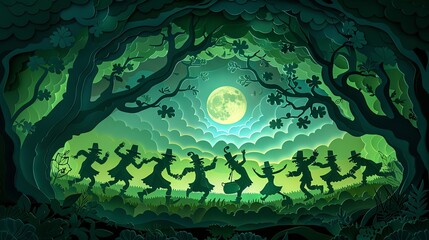 Dancing Leprechauns: Moonlit St. Patrick's Day Joy

