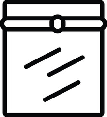 Tight vacuum sealed bag icon outline vector. Hermetic storage package. Transparent polyethylene sack