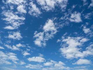 Blue sky with white clouds over southwest Florida USA