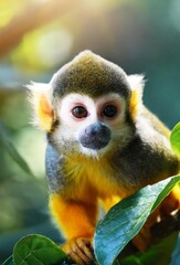 Fototapeta premium singe écureuil dans la nature