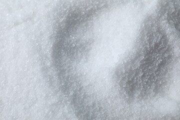 Organic white sea salt as background, closeup