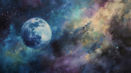 Obraz na płótnie Canvas Planets and galaxy, science fiction wallpaper. Beauty of deep space.