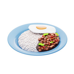 3D Pad Kra Pao Thai Culinary Masterpiece. 3d illustration, 3d element, 3d rendering. 3d visualization isolated on a transparent background - obrazy, fototapety, plakaty