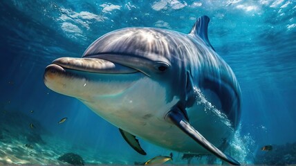 the beauty of dolphins swimming in the water