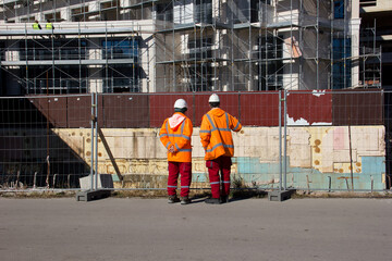 construction workers at work