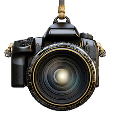 Good looking Fashioned Camera Lens Cap with a Tether Isolated on Transparent Background