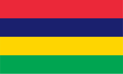 Mauritius official flag  isolated on white background. vector illustration. - obrazy, fototapety, plakaty
