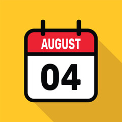 Calendar 04 August Vector illustration background design.