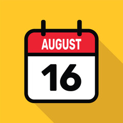 Calendar 16 August Vector illustration background design.