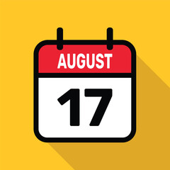 Calendar 17 August Vector illustration background design.