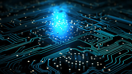 Technology circuit board texture background, abstract circuit board banner wallpaper
