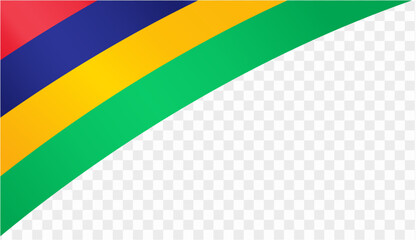 Mauritius flag wave isolated on png or transparent background. vector illustration.