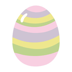 Painted Easter egg hand drawn illustration. Flat style design, isolated vector. Easter holiday clip art, seasonal card, banner, poster, element