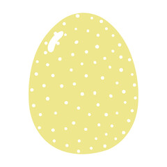 Painted Easter egg hand drawn illustration. Flat style design, isolated vector. Easter holiday clip art, seasonal card, banner, poster, element