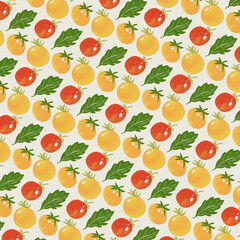 seamless pattern with fruits doodle hand-drawn  vegetarian food. Vegetable kitchen illustration