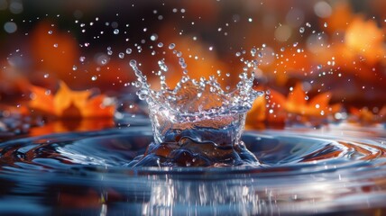 Refreshing water splash dynamic droplets frozen in time vibrant energy