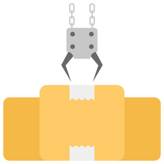 Flat icon design of crane machine