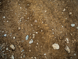 imagen detalle textura suelo de tierra con piedras de distintos tama&ntilde;os y formas 