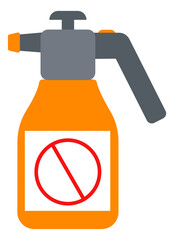 Disinfection spray bottle. Anti pest poison icon