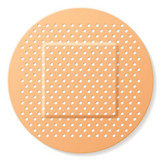 Aid bandage mockup. Realistic medical round plaster