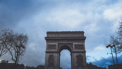 Fototapeta na wymiar Paris, Champs-Elysees. Arc de Tripmphe. France