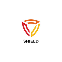 Modern Connected Shield Security Guard Protect Safe logo design