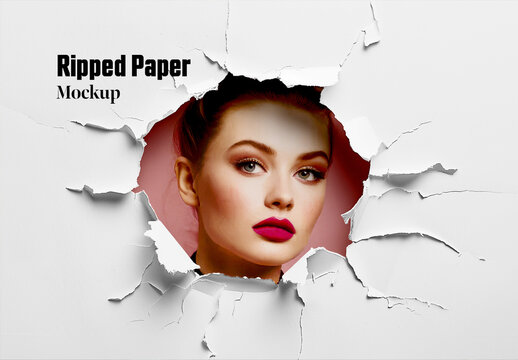 Ripped Paper Mockup. Ai Generated