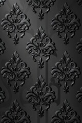 Fototapeta na wymiar Gray wallpaper with damask pattern