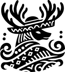 Deer Logo Vector in the Mexican Style