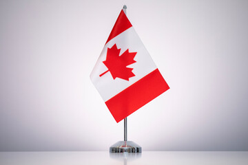 Canada flag with a gray and clean background.