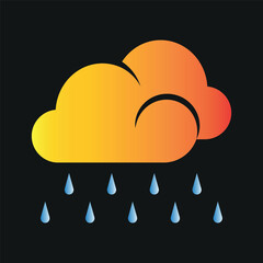 rain icon simple and aesthetic design art eps 10