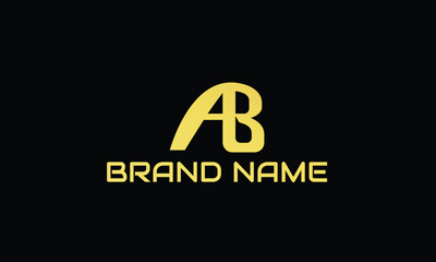 Obraz premium A B Logo. AB Letter Design Vector with Gold Color.
