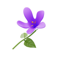 3D Bellflower Cute Delicate Floral Beauty. 3d illustration, 3d element, 3d rendering. 3d visualization isolated on a transparent background