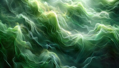 Abstract organic green lines as wallpaper background illustration 