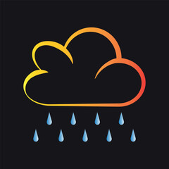 rain icon simple and aesthetic design art eps 10