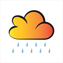 rain icon simple and aesthetic design art eps 10
