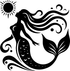 Mermaid Logo Vector  - obrazy, fototapety, plakaty