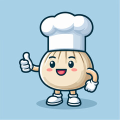 illustration of an onion chef cartoon character mascot giving the thumbs up