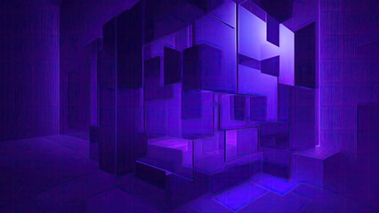 Abstract Purple square wallpaper with a blue light