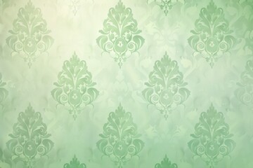 Mint wallpaper with damask pattern - obrazy, fototapety, plakaty