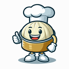 illustration of a mayonnaise chef cartoon character mascot giving a thumbs up