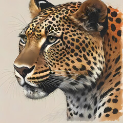 Naklejka premium Leopard, logo-style