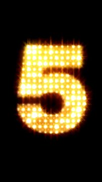 Illustration design of countdown with golden shiny numbers from ten to zero on black background