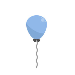 Blue balloon with ribbon icon, vector illustration