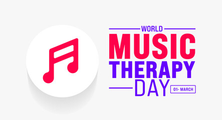 March is World Music Therapy Day background template. Holiday concept. use to background, banner, placard, card, and poster design template with text inscription and standard color. vector