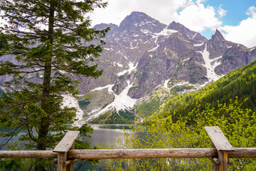 Morskie Oko mountain lake in the Tatras mountains - obrazy, fototapety, plakaty
