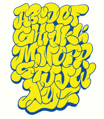 Vector hand drawn typeface in graffiti style