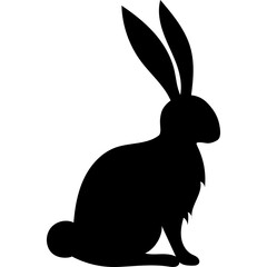 rabbit silhouette isolated illustration