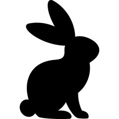 rabbit silhouette isolated illustration